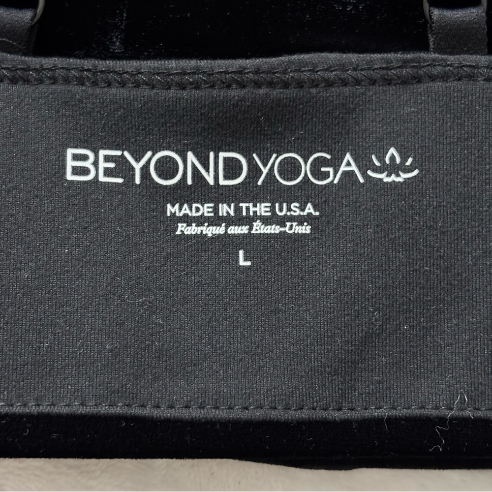 BEYOND YOGA Black Long Line Velvet Motion Bralette--NWT--L - Picture 12 of 16
